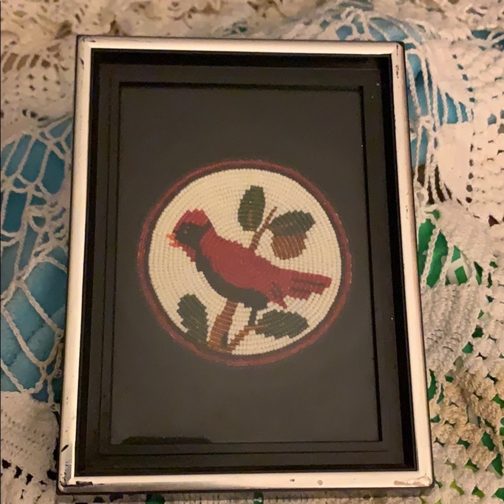 Framed Cardinal Wall Art - Red and Green